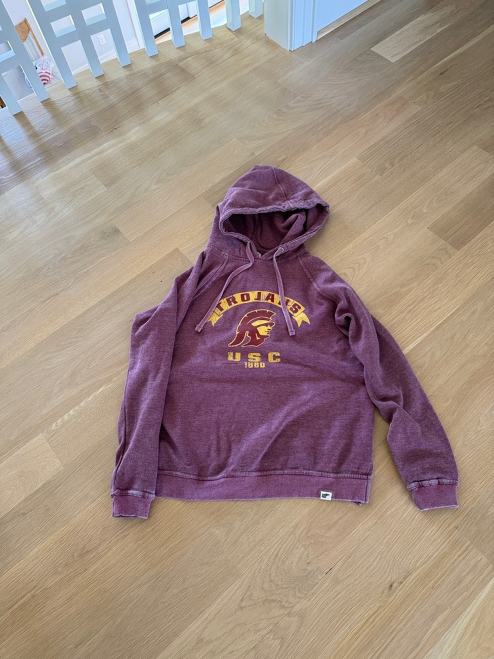 Blue 84 Maroon USC Trojans Pullover Hoodie with Gold Graphic